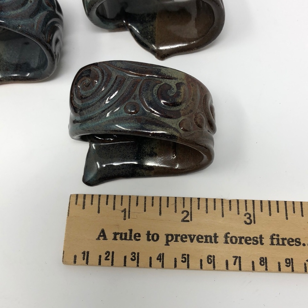Pottery Napkin Rings - Swirl Design - Set of 5 - Picture 6 of 6